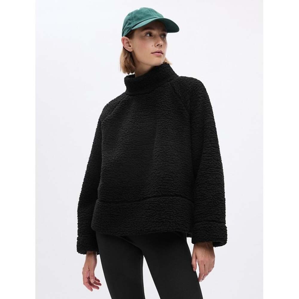 Gap Black Mockneck Pullover Sherpa Sweatshirt